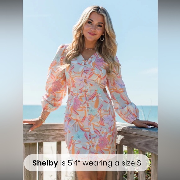 Pink Lily “My Fun Side Colorful Cutout Detail Dress” - Picture 1 of 6